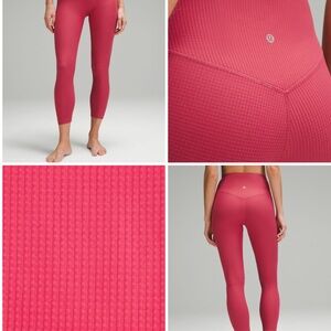 Lululemon Athletica Pink Ribbed Leggings
